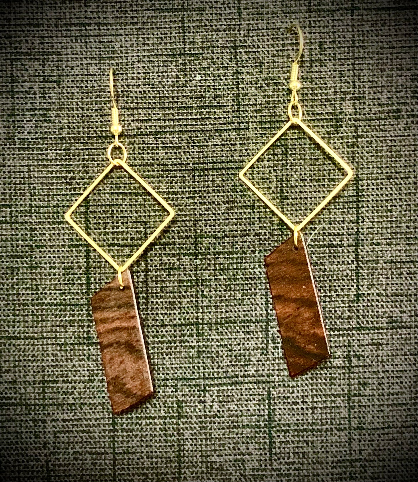 Diamond Hoop Bar Earrings