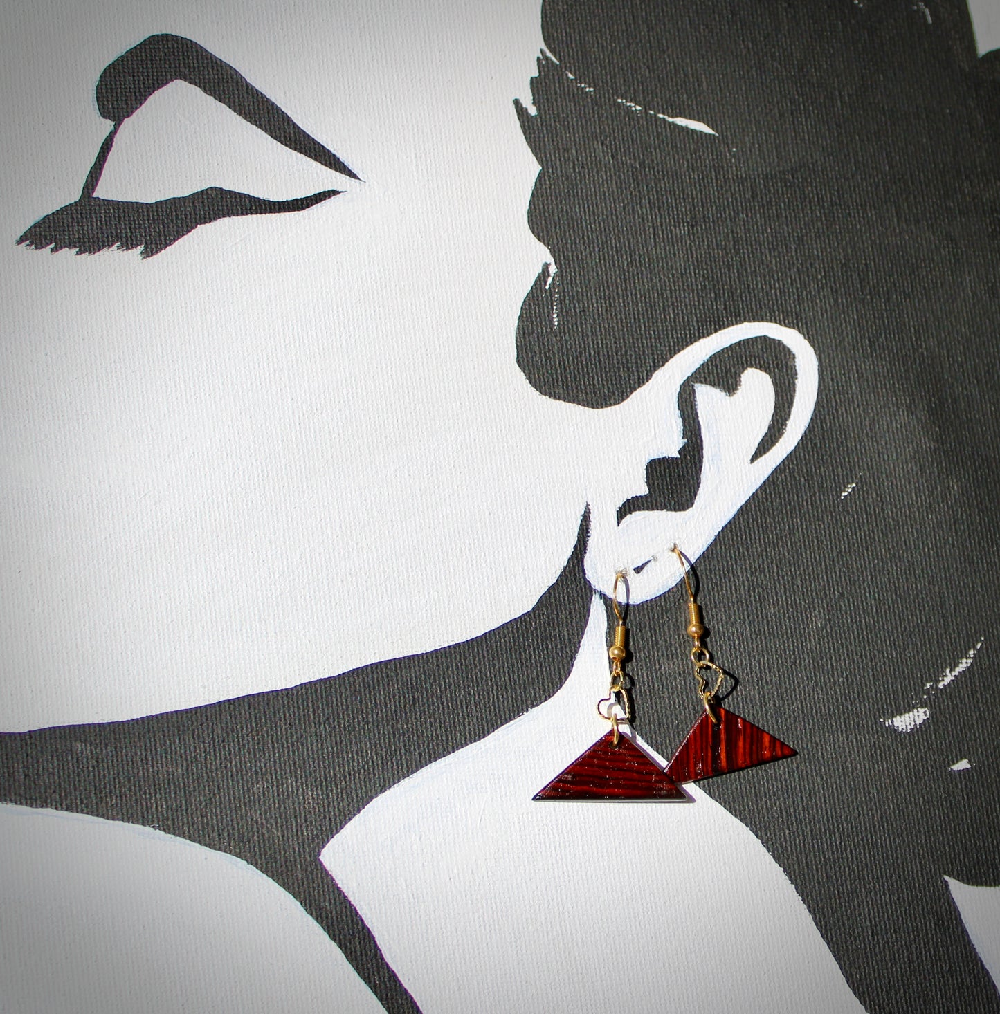 Handmade wooden earrings crafted from exotic repurposed guitar wood from Martin Guitar.