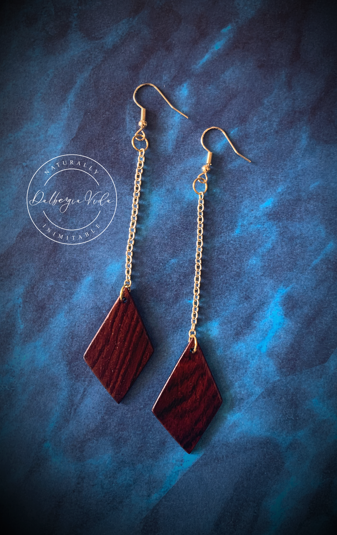 Cocobolo Chained Diamond Earrings