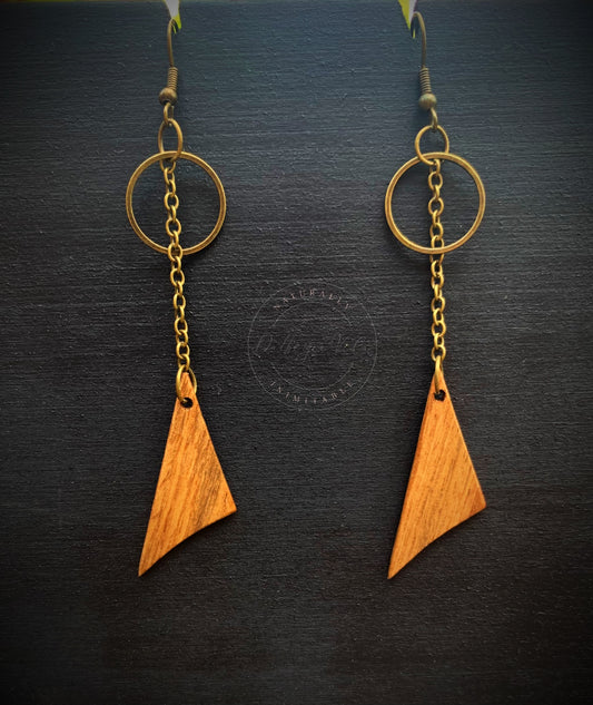 Sapwood Hooped Angle Earrings