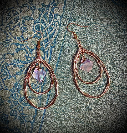 Abalone Pearl Double Hoop Earrings