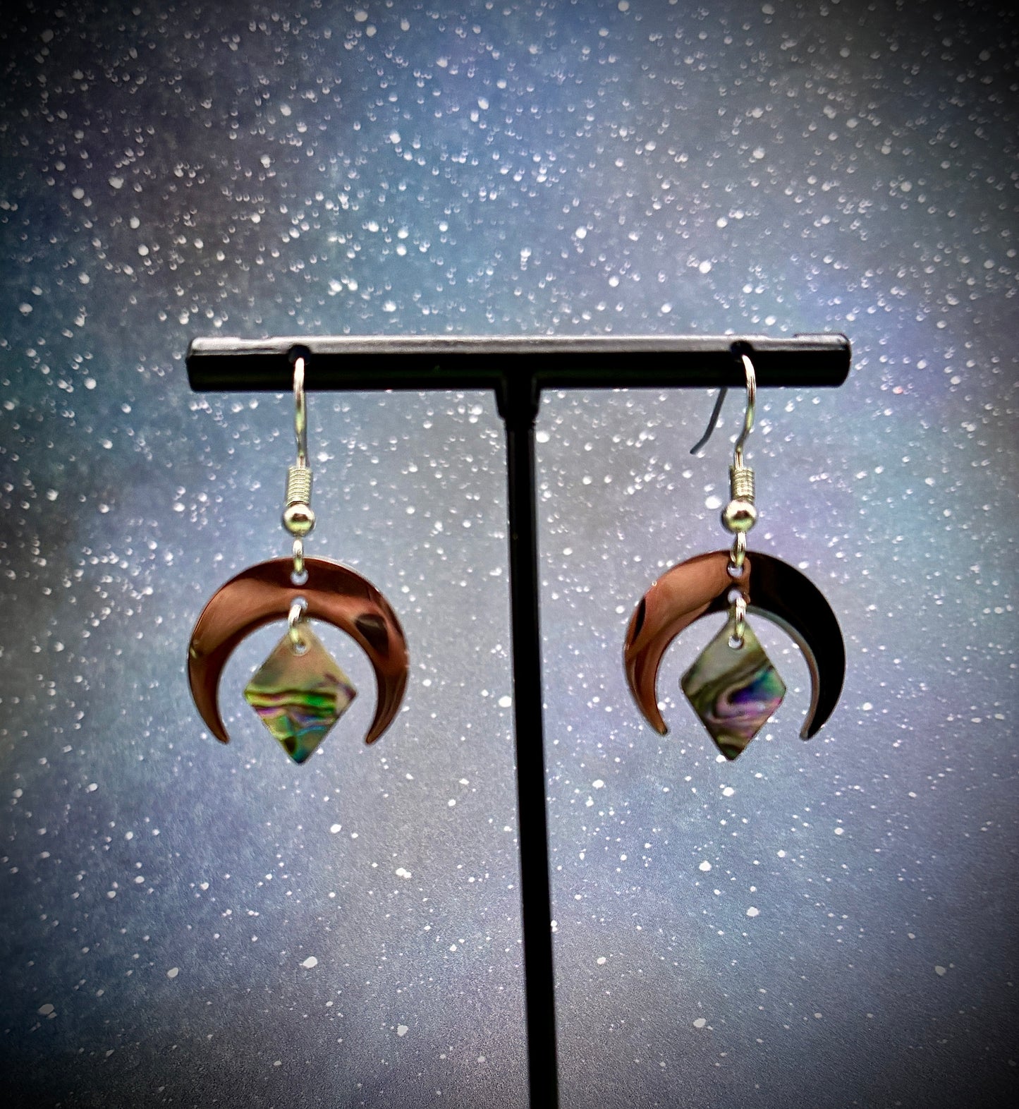 Diamond Moon Reflection Earrings