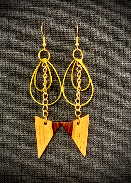 Cocobolo Drop Tear Hoops