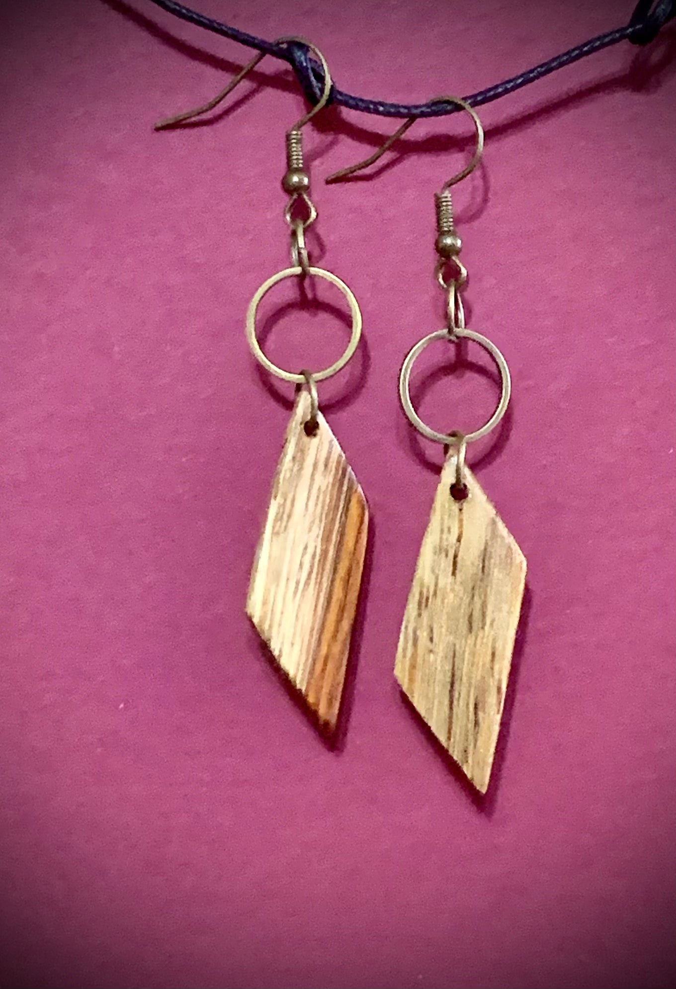 Rosewood Hoop Diamond Earrings