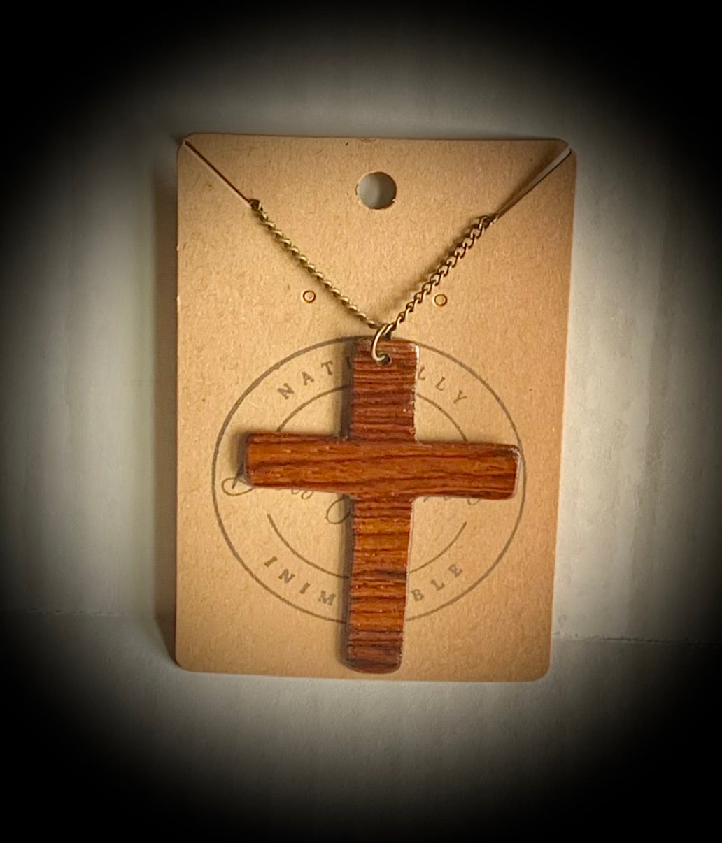 Cocobolo Cross Necklace