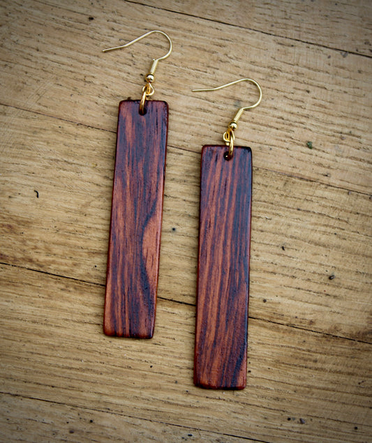 Rosewood Bar Earrings