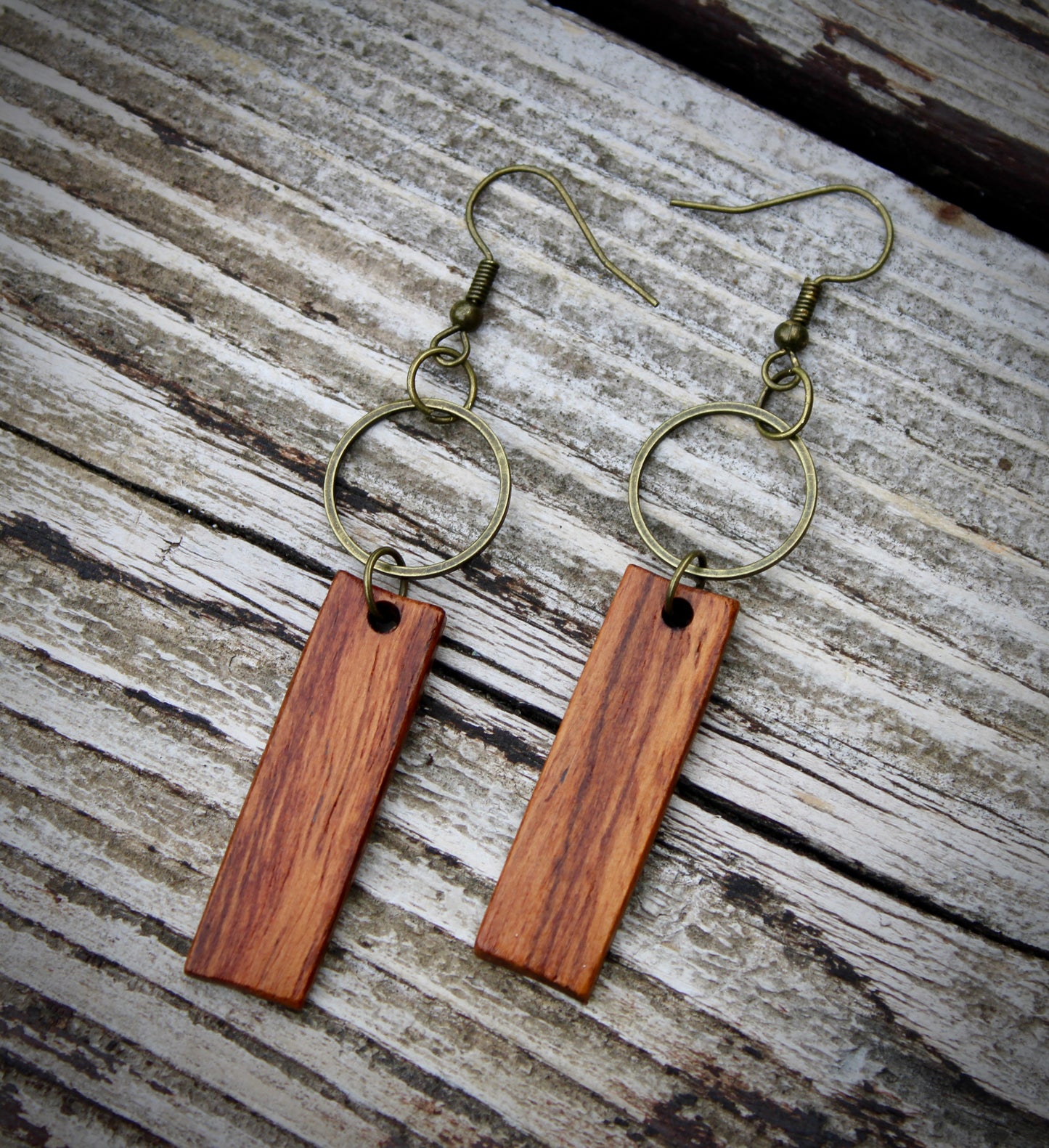 Rosewood Bar Hoop Earrings