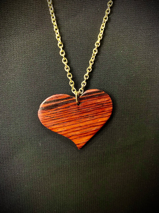 Cocobolo Heart Necklace