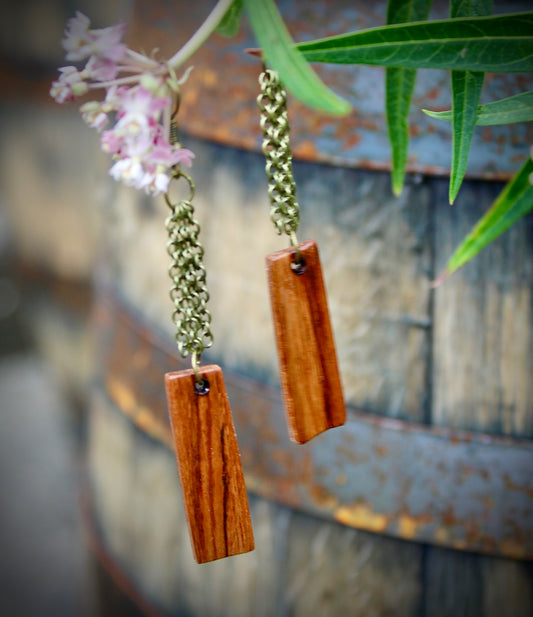 Rosewood Bar Chain Earrings