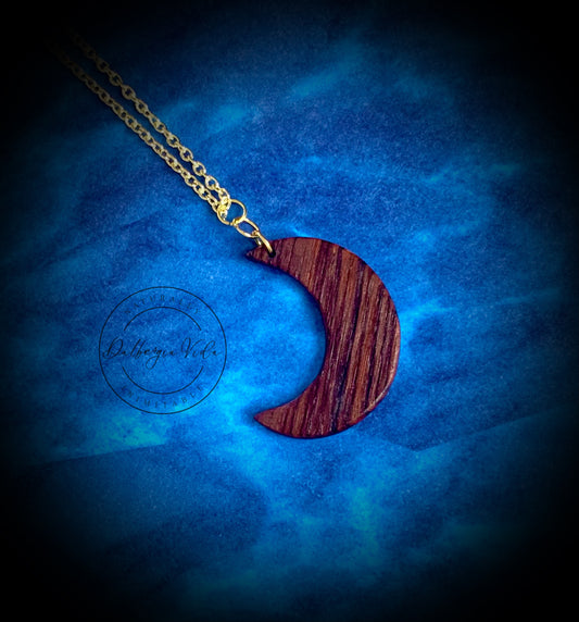 Cocobolo Crescent Moon Pendant