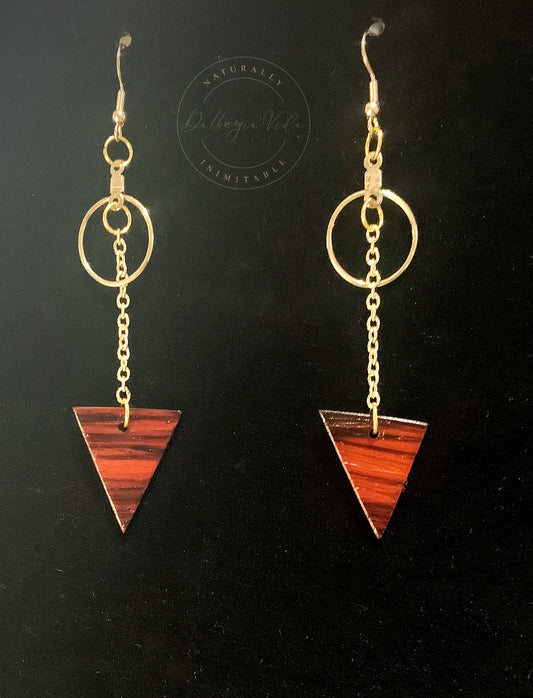 Dalbergia Chain Triangle Earrings