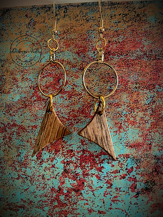 Dalbergia Hoop Angle Earrings