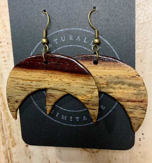 Cocobolo Sap Crescent Earrings