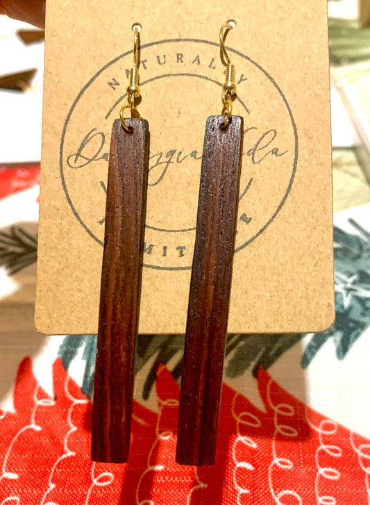 Cocobolo Long Bar Earrings